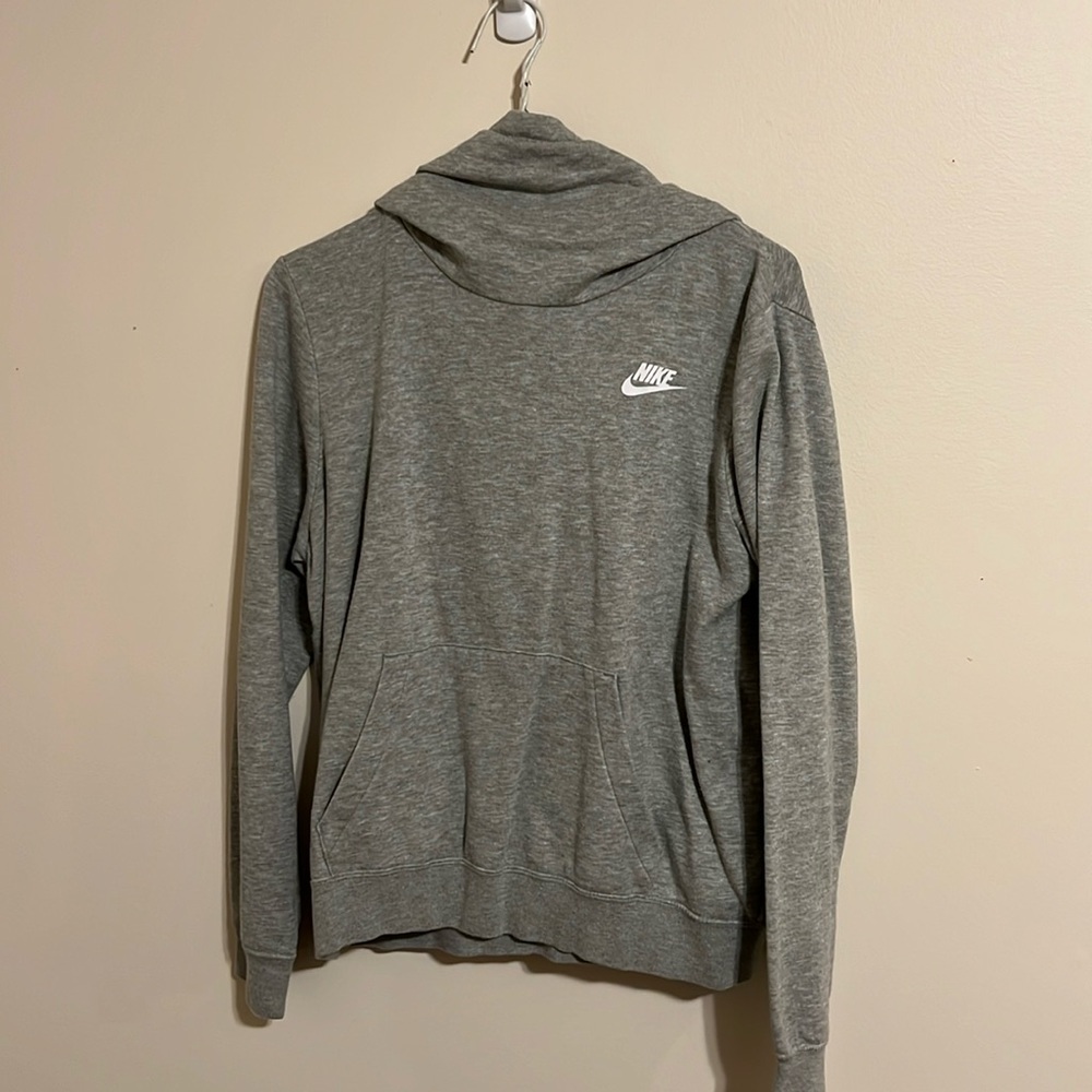 Nike Sportswear Varsity Fleece Funnel Neck Hoodie BV4526-063 Women's Gray